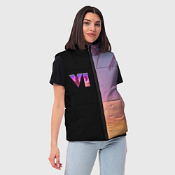 Женский жилет GTA 6 пальмы, цвет: 3D-красный — фото 2