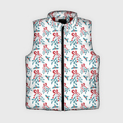 Женский жилет Веточки омелы и остролиста для праздника, цвет: 3D-красный