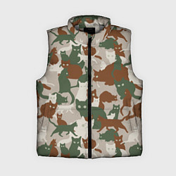 Женский жилет Кошки - камуфляж, цвет: 3D-светло-серый
