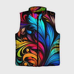 Женский жилет Паттерн с узорами на черном фоне, цвет: 3D-красный