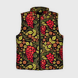 Женский жилет Хохломская роспись красные ягоды, цвет: 3D-красный