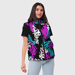 Женский жилет Пиксельные узоры камуфляжа, цвет: 3D-черный — фото 2