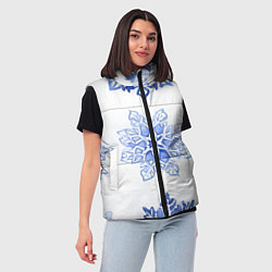 Женский жилет Снежинки в ряд, цвет: 3D-красный — фото 2