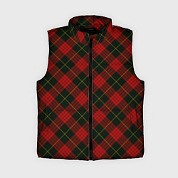 Женский жилет Красно-зелёный клетчатый, цвет: 3D-черный