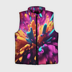 Женский жилет Яркий всплеск, цвет: 3D-черный