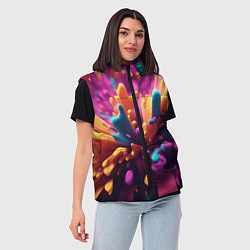 Женский жилет Яркий всплеск, цвет: 3D-черный — фото 2