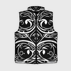 Женский жилет Белое на чёрном