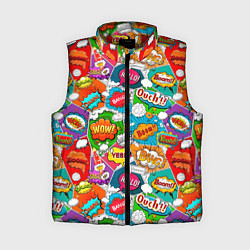 Женский жилет Bang Boom Ouch pop art pattern, цвет: 3D-красный