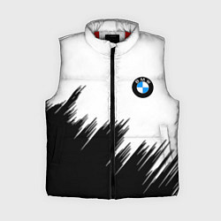 Женский жилет BMW чёрные штрихи текстура, цвет: 3D-красный