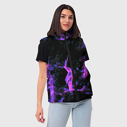 Женский жилет Неоновая текстура разрывы текстура, цвет: 3D-черный — фото 2