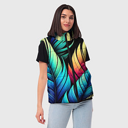 Женский жилет Color feathers - neon, цвет: 3D-черный — фото 2