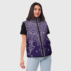 Женский жилет Фиолетовый узоры мандала, цвет: 3D-черный — фото 2