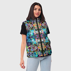 Женский жилет Фрактальный орнамент, цвет: 3D-черный — фото 2