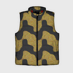 Женский жилет Желто черная змеиная чешуя, цвет: 3D-красный