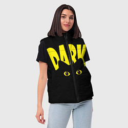 Женский жилет Dark cat eyes - черный кот, цвет: 3D-красный — фото 2