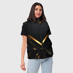 Женский жилет Gold luxury black abstract, цвет: 3D-черный — фото 2
