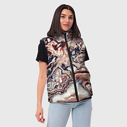 Женский жилет Разноцветный мраморный узор, цвет: 3D-светло-серый — фото 2