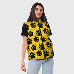 Женский жилет Dogs paws, цвет: 3D-черный — фото 2