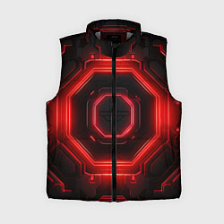 Женский жилет Nvidia style black and red neon, цвет: 3D-светло-серый