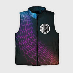 Женский жилет Inter футбольная сетка, цвет: 3D-черный