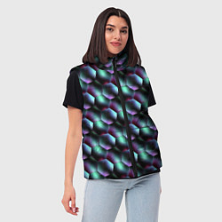 Женский жилет Красно-черно-зеленые кубики, цвет: 3D-черный — фото 2