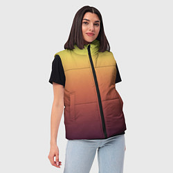 Женский жилет Градиент приглушённый жёлто-бордовый, цвет: 3D-черный — фото 2