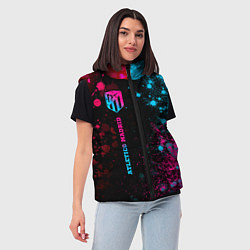 Женский жилет Atletico Madrid - neon gradient по-вертикали, цвет: 3D-черный — фото 2