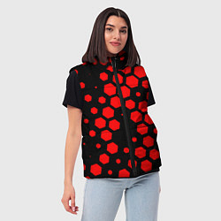 Женский жилет Красные соты броня, цвет: 3D-красный — фото 2