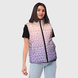Женский жилет Паттерн мозаика светло-сиреневый, цвет: 3D-черный — фото 2
