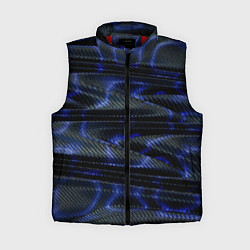 Женский жилет Темно синие карбоновые волны, цвет: 3D-красный