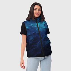 Женский жилет Абстрактные волны глубины, цвет: 3D-черный — фото 2