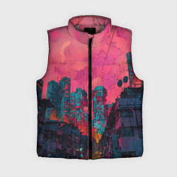 Женский жилет Абстрактный город в неоновых цветах