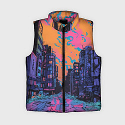 Женский жилет Киберпанк город в стиле комиксов