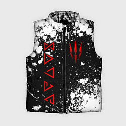 Женский жилет Знаки из Ведьмака - белые брызги, цвет: 3D-светло-серый
