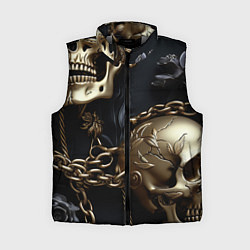 Женский жилет Прикованные цепями черепа, цвет: 3D-светло-серый