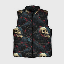 Женский жилет Черепа в кустах с шипами