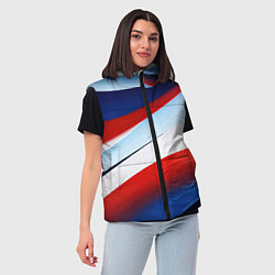 Женский жилет Волнистая абстракция в стиле минимализм, цвет: 3D-черный — фото 2