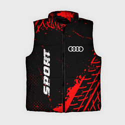 Женский жилет Audi red sport tires, цвет: 3D-черный