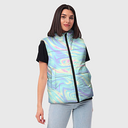Женский жилет Жидкая абстракция, цвет: 3D-светло-серый — фото 2