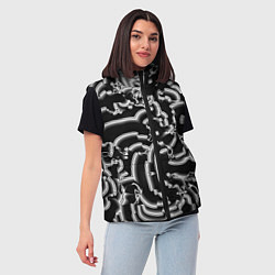 Женский жилет Абстрактные объемные рельефы, цвет: 3D-черный — фото 2