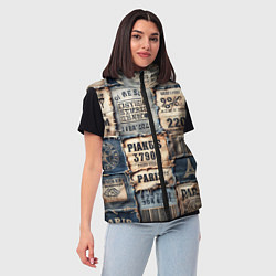 Женский жилет Пэчворк джинсы из Парижа, цвет: 3D-светло-серый — фото 2