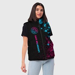 Женский жилет Leicester City - neon gradient по-вертикали, цвет: 3D-черный — фото 2