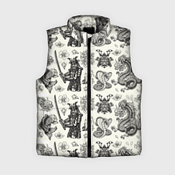 Женский жилет Старинные японские элементы, цвет: 3D-светло-серый