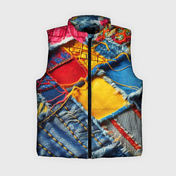 Женский жилет Colorful denim patchwork - ai art