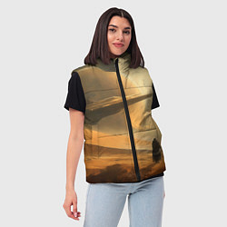 Женский жилет Пустыня и космический корабль - Дюна, цвет: 3D-красный — фото 2