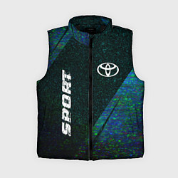Женский жилет Toyota sport glitch blue, цвет: 3D-черный