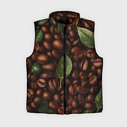 Женский жилет Кофейные зёрна с листьями