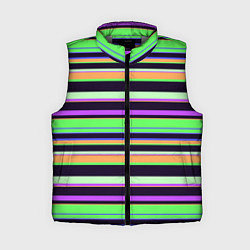 Женский жилет Зелёно-фиолетовый полосатый