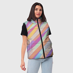 Женский жилет Пастельная диагональ аниме, цвет: 3D-красный — фото 2