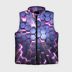 Женский жилет Плиты с сиреневым неоновым свечением